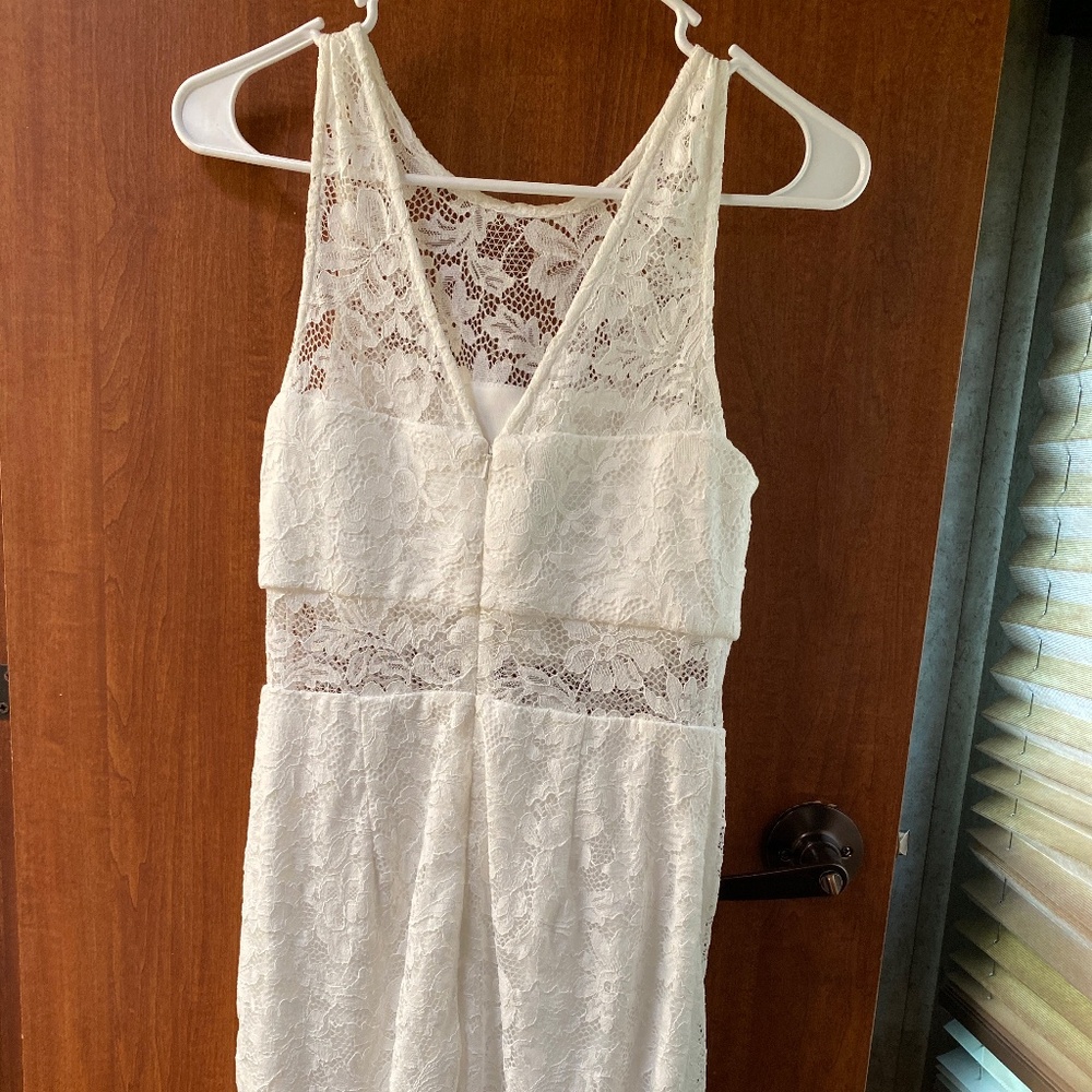 White Short Bridal Dress with Exposed Midriff